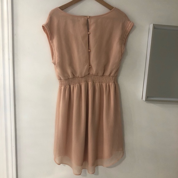 Blush chiffon beaded sleeve dress American Eagle - Picture 5 of 5